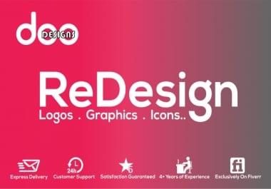 I will design,  redesign,  edit,  vectorize any logo or graphic