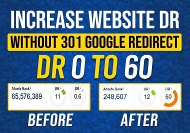 I will increase domain rating ahrefs domain authority DR 50 with dofollow backlinks