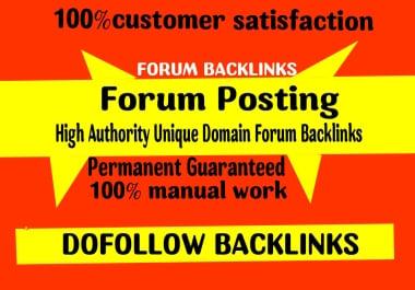 Provide 60 doFollow Forum posting backlinks on High DA Site