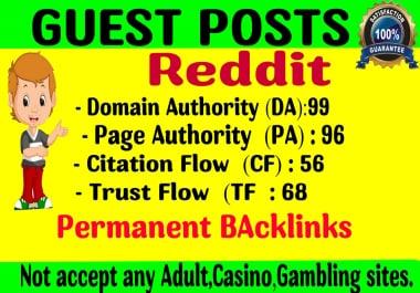 Write And Publish Guest Post on Reddit. com DA99, With Index Guaranteed