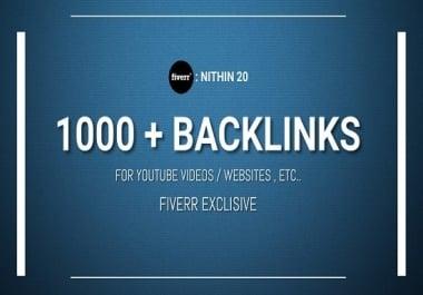 I will create 1000 backlinks for your video and website