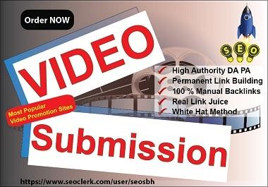 Do 10 Video Submission at Most Popular High Authority sites Manual Do Follow Permanent BackLinks