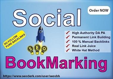 I will do 10 Social Bookmark High Authority DA PA White Hat Unique Manual BackLinks