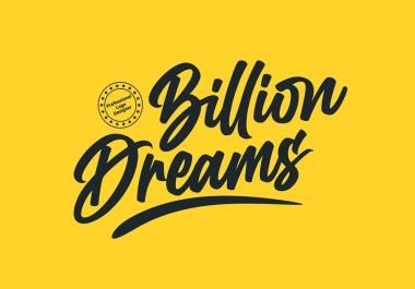 I will create hand lettering and handwritten typography logo design