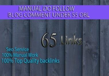 I will create 65 Unique Blog Comments Backlinks On High Quality Low OBL Sites