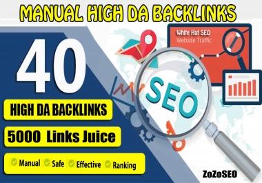 Create 40 Backlinks DA 100 Backlinks with 5000 Easy Link Juice And Blast