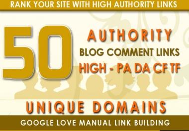 Manually 50 backlinks high DA PA 50+