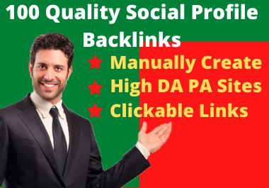 100 High Quality Social Profile Backlinks