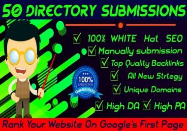 I will do 50 directory submission,  manually