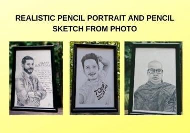 I wil draw arealistic pencil sketch potrait from your photo