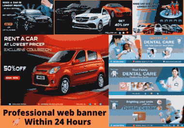 I will design attractive web banner,  facebook banner or ads