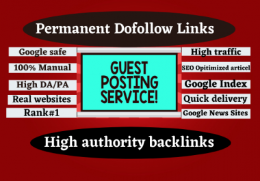 I will do it 25 Write+ Post High DA/PA, 25 defferent websites SEO guest post and dofollow backlinks