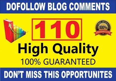 Build 110 High Quality DA Sites Dofollow Blog comments Backlinks