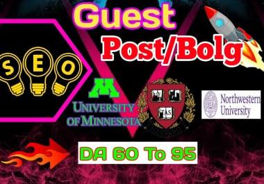 I will write and publish 25 guest post on high DA60 with do follow and no follow links to rank your
