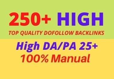 I will create manually 250 high authority SEO dofollow backlinks