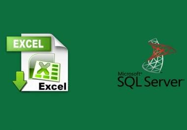I will import your excel or csv data to ms sql server