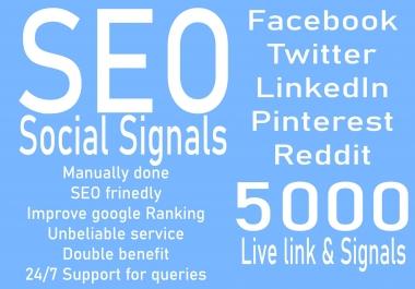 do 5000 Social Signals live link and signals to change your Google Ranking guaranteedly