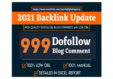 I will create 999 dofollow blog comment backlinks