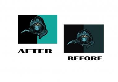 I will convert raster to vector,  vectorize logo,  do vector tracing.