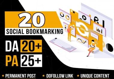 I will Provide 20 Social Bookmark High DA PA