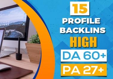 I Will Create 15 Profile Backlinks High DA PA