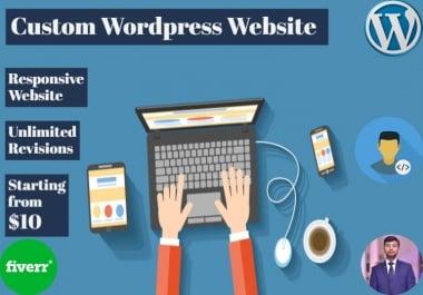 I will create an attractive custom wordpress site