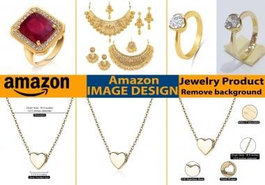 Retouching Jewelry product,  remove background 15 images