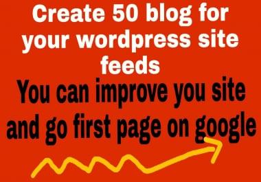 I will create 50 blog for your wordpress feeds and improved you site seo