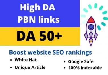 I will make DA 50 plus permanent 5 homepage backlinks for seo ranking