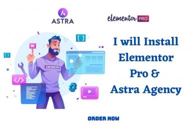 I will install Elementor Pro Astra Agency on your Wordpress website