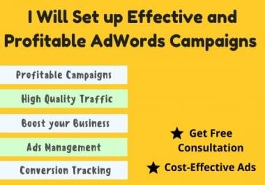 I will setup and manage your google adwords campaign
