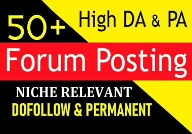 provide high da 50 plus forum posting dofollow backlinks