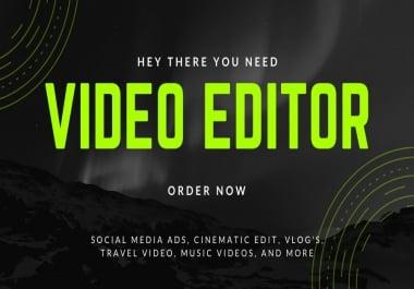 I will do Video Editing In Adobe Premiere Pro