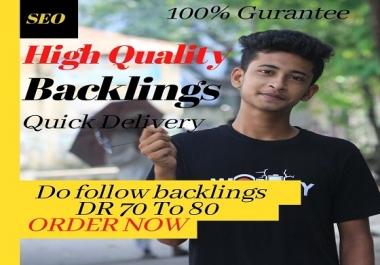 150 high quality DR 70 to 80 seo dofollow manual backlinks