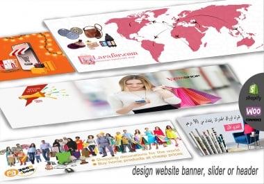 I will design banner,  slider or header your website shopify