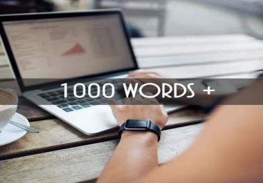 I will write 1000+ Article for you with the very real content delivered within a day