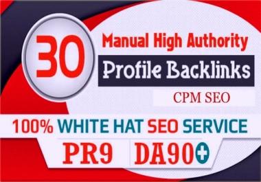 Create 30 Manual Profile Backlink on High DA