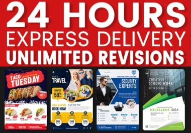 I will design professional flyers within 24 hours.