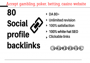 80 manually create high authority social profile backlinks.