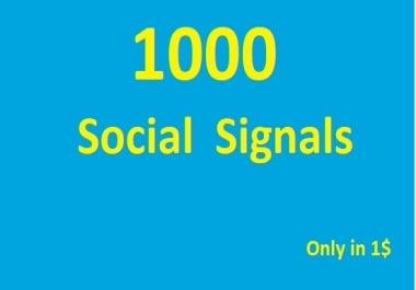 1000 SEO Social Media Traffic Signals Share