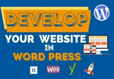 I will develop, redesign, customize and build responsive WordPress website