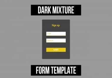 dark black & dark grey html form template