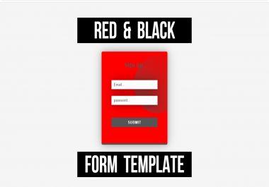 Red & Black Html Form Template