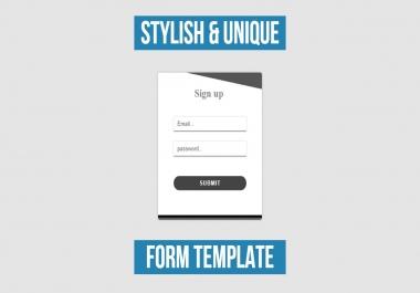 beautiful Stylish And Unique Form Template