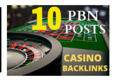 10 Trust Flow permanent and HQ High DR/DA Homepage Casino PBN Backlinks.