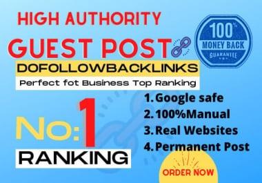 I will do high da guest post on da60+ website with dofollow backlink