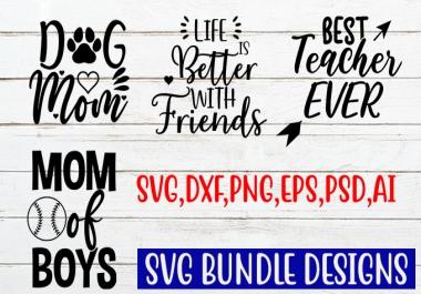 I will provide svg cut files, dxf, eps, svg,  pdf,  png,  bundle design