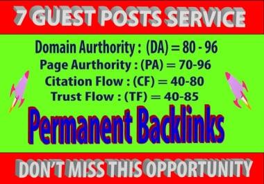 I will write and publish the best 7 Guest posts.