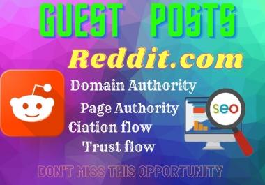 Write and publish 10 Guest post on Reddit. com - DA88