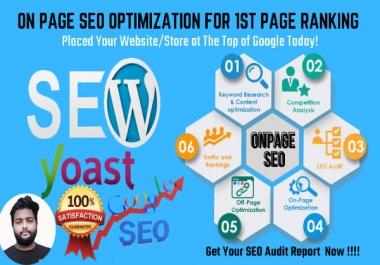 I will do wordpress yoast SEO on page optimization,  images alt tags and schema markup